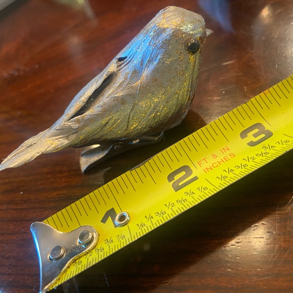 Silver and Gold Paper Mache Birds 6 large 8 small with clips - Picture 7 of 9